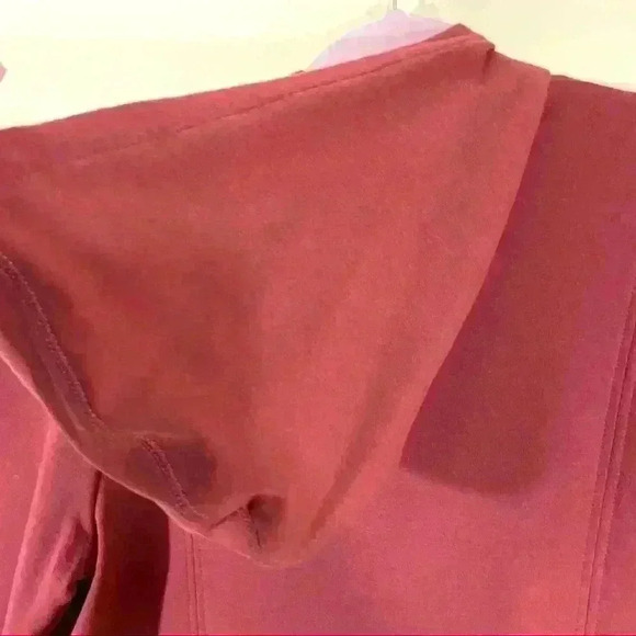 Susan Graver Weekend French Terry 3/4 Zip Long Sleeve Hooded Tunic Top Size M - Picture 12 of 16